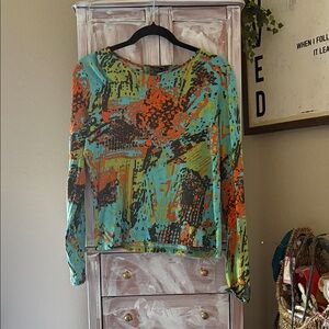 Abstract Multicolor Women's Top